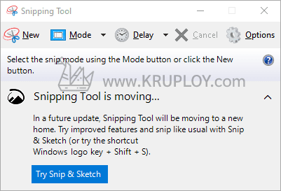 โปรแกรมแคปหน้าจอ Snipping Tool