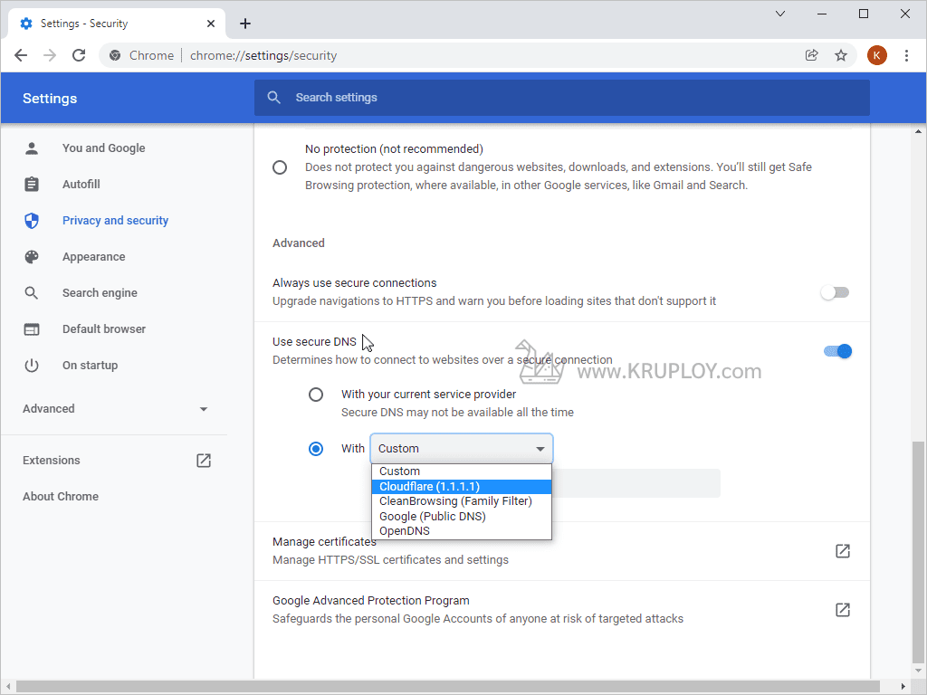 เปลี่ยน DNS Server ตามที่ต้องการ